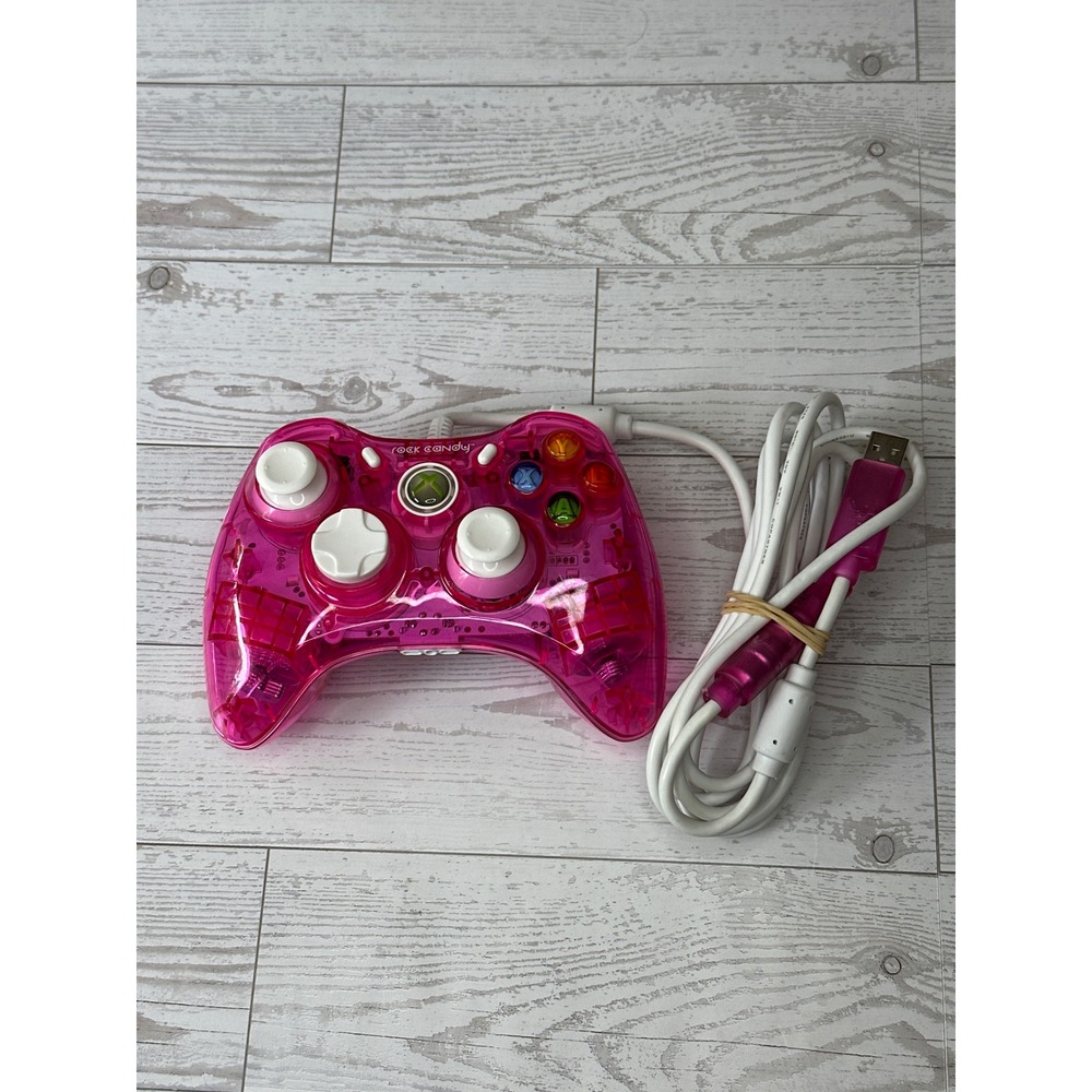 PDP Rock Candy Controller Xbox 360 Pink Translucent Wired Y2K Gamer PL-3760